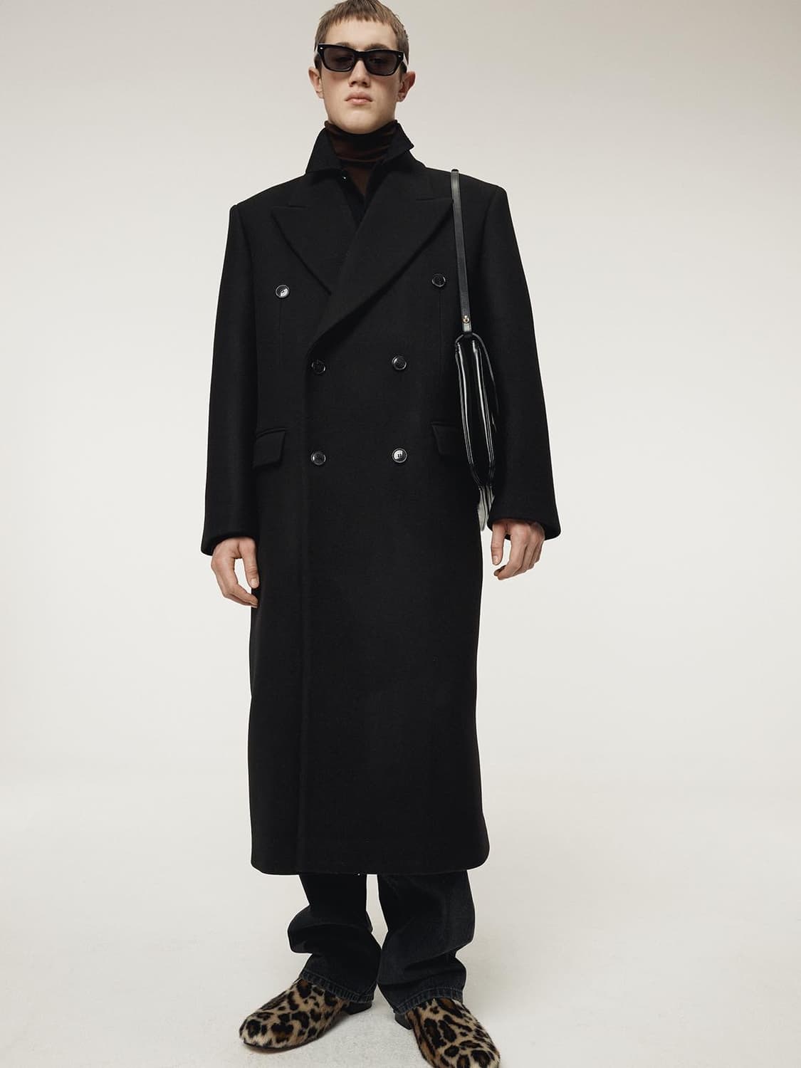 렉토 25FW 클래식 테일러드 더블코트 블랙 상품이미지1