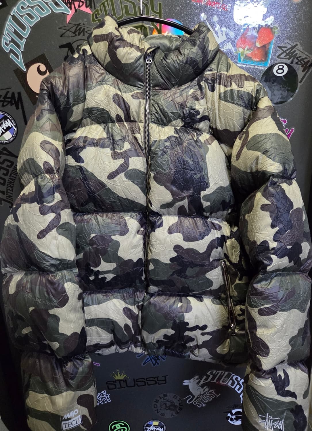 스투시 링클 나일론 다운 푸퍼 우드랜드 카모 L 사이즈 상품이미지1