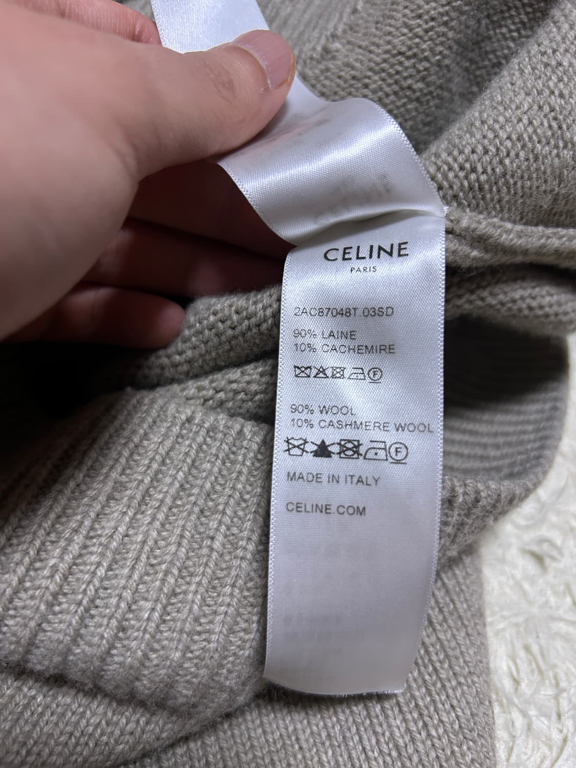 [M, 새상품급] 셀린느 트리오페 울 캐시미어 니트 후드 상품이미지6