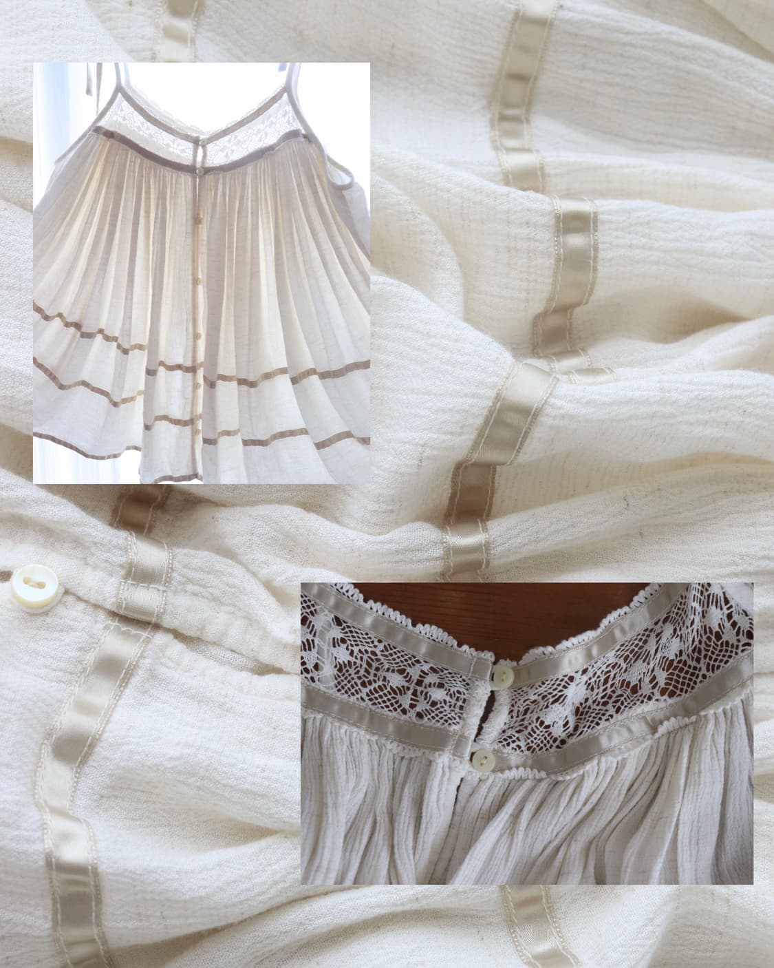 [Beams Boy] Satin Tape Gather Camisole 상품이미지10