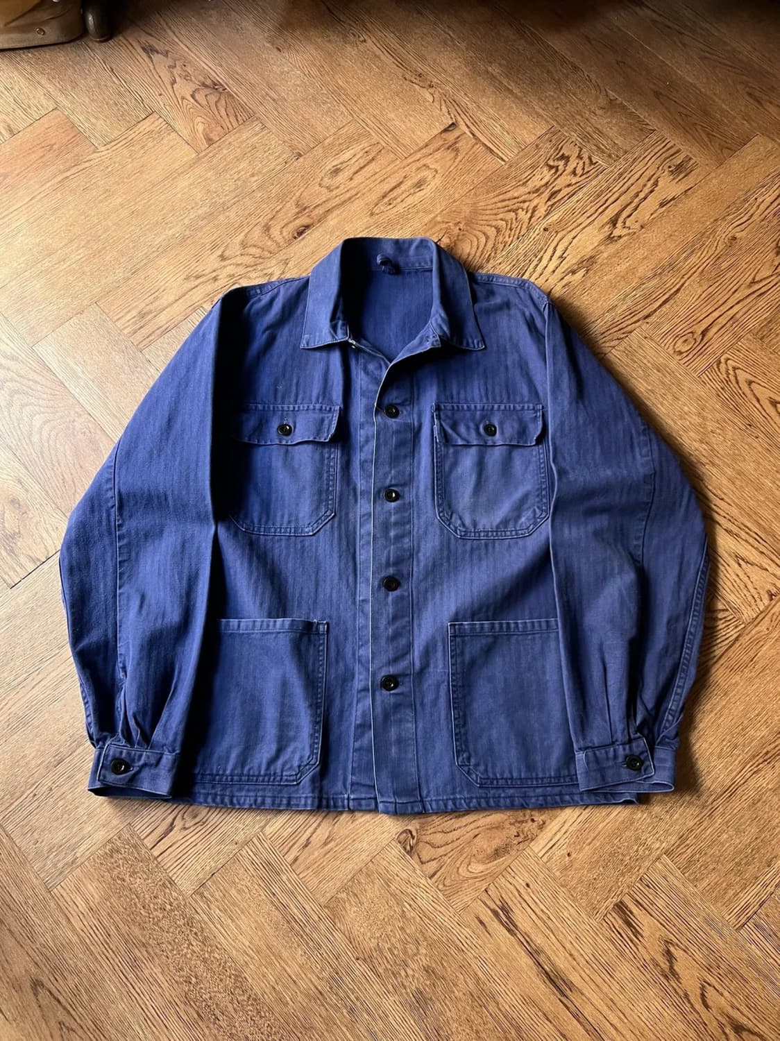 [M]90's 빈티지 4포켓 HBT 프렌치 워크 자켓 상품이미지1