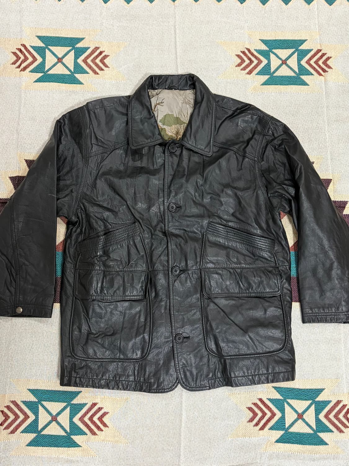 90s 리얼 레더 올드 카코트  상품이미지1