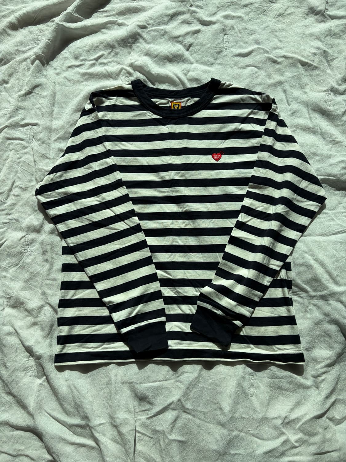 휴먼 메이드 스트라이프 롱슬리브 티셔츠 화이트 xl 상품이미지1