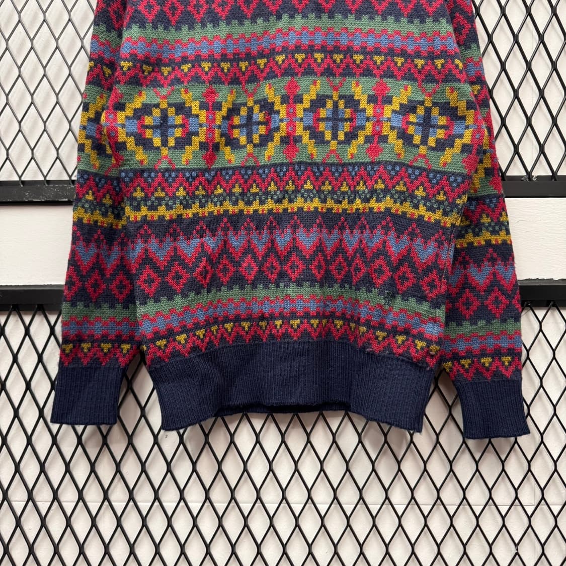 USA VTG 페어아일 패턴 울 니트 스웨터 멀티 컬러 상품이미지4