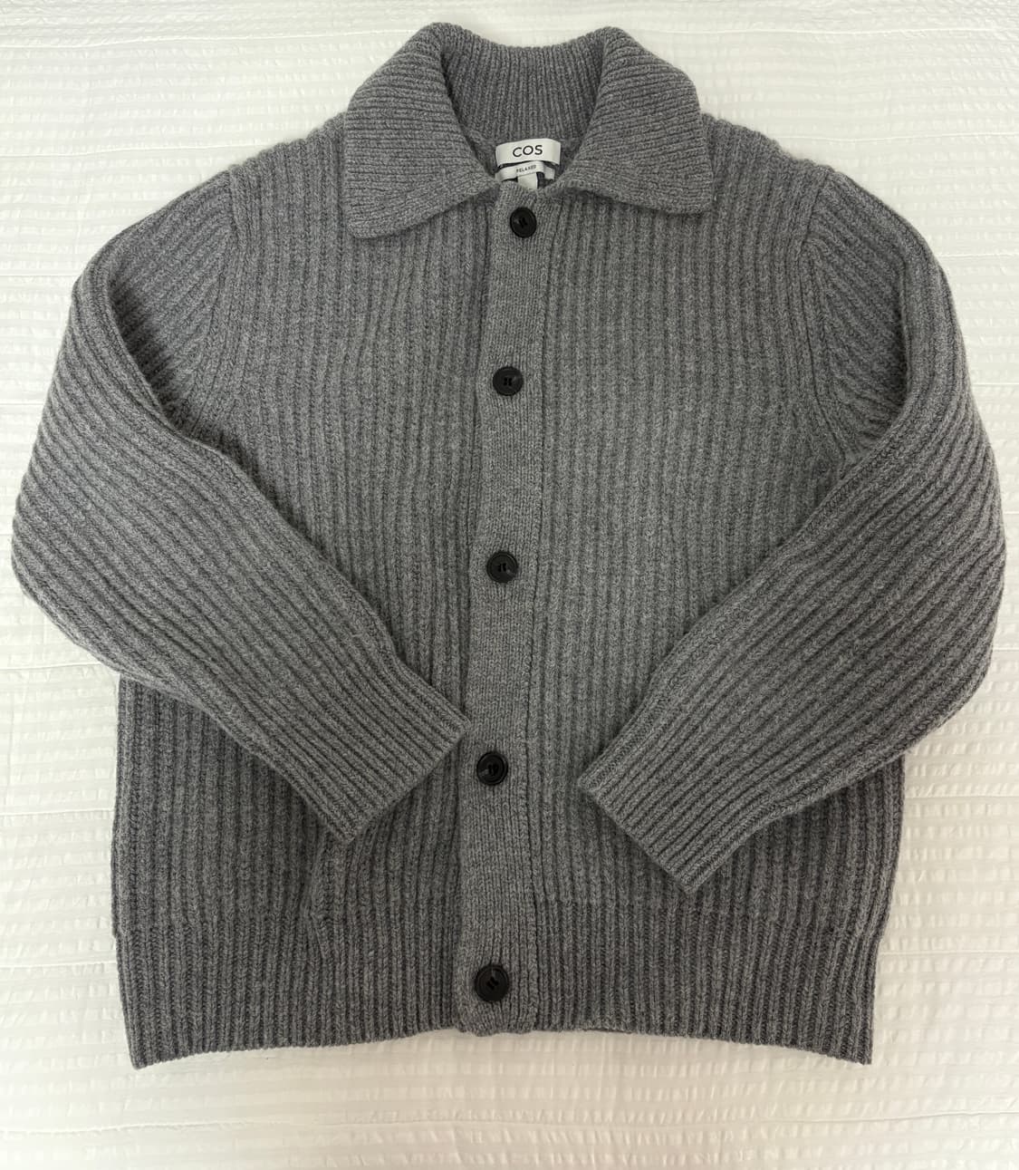 코스 리브드 알파카 블렌드 가디건 그레이 멜란지 상품이미지5