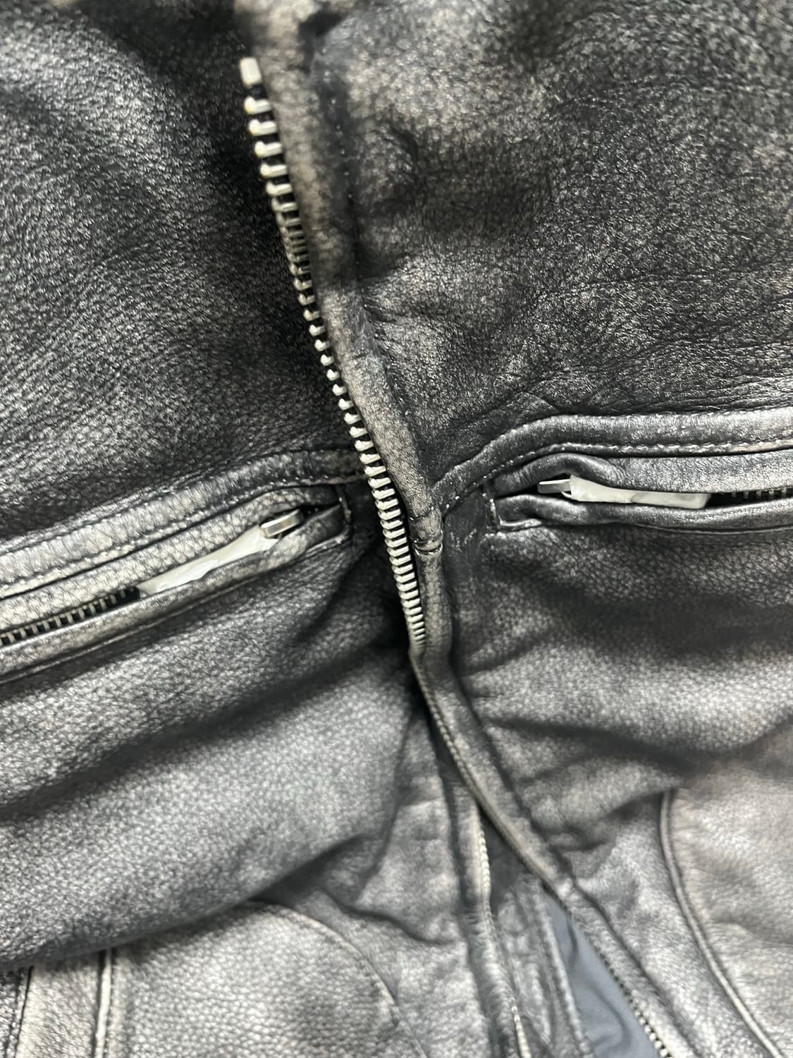 배드블러드 크랙 레더 레이싱 자켓 m 택달린 신품 상품이미지4