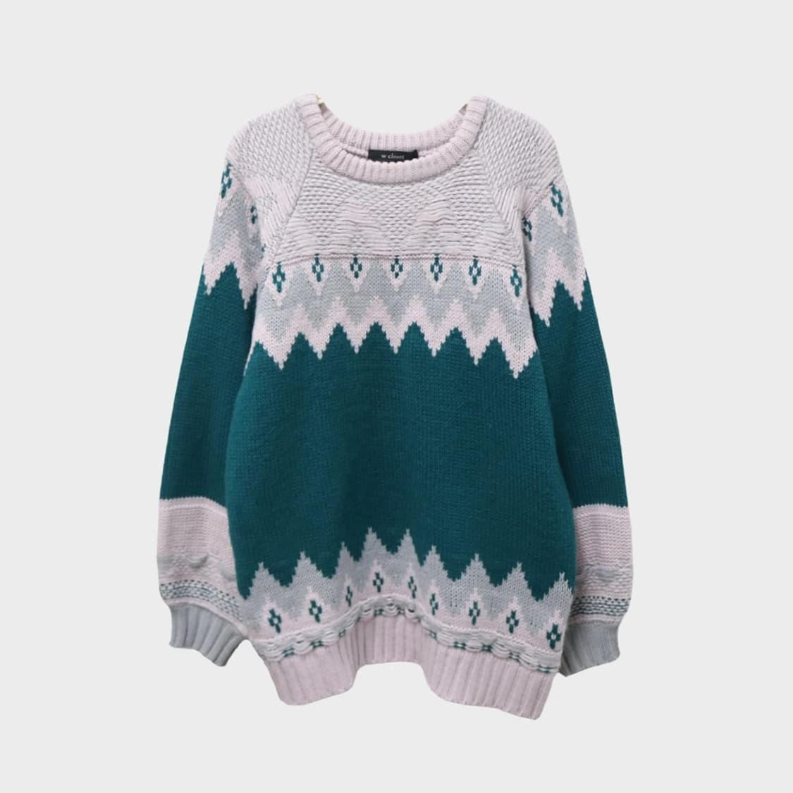 W CLOSET 눈꽃 배색 니트 62427 상품이미지1