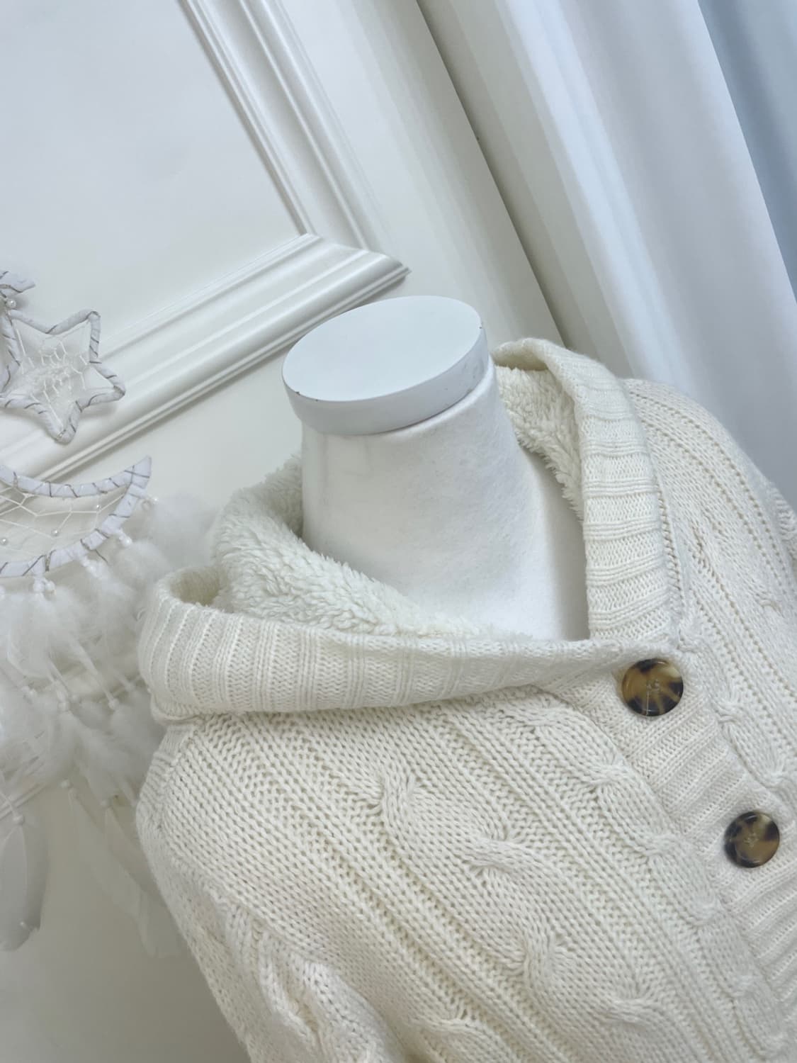 ivory twist fur pocket point hoodie card 상품이미지6