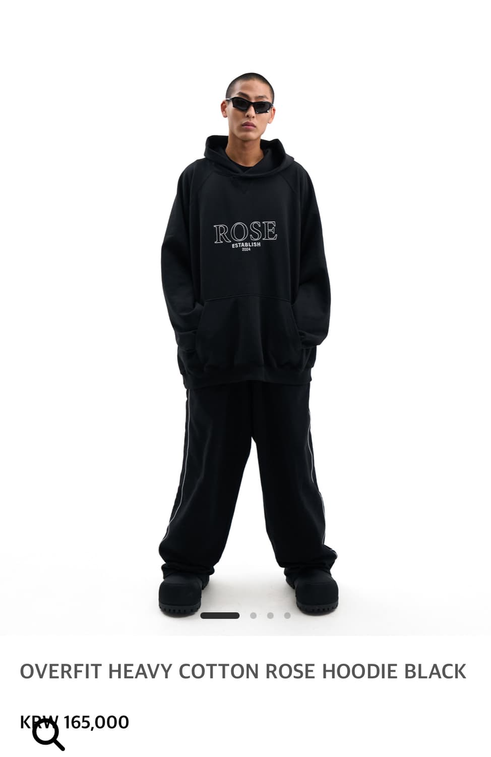 [2] 크랙로즈 후드티 블랙 상품이미지3