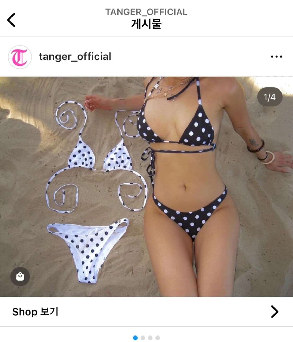 tanger 텐저 도트 비키니 (상하의세트) 블랙 상품이미지4