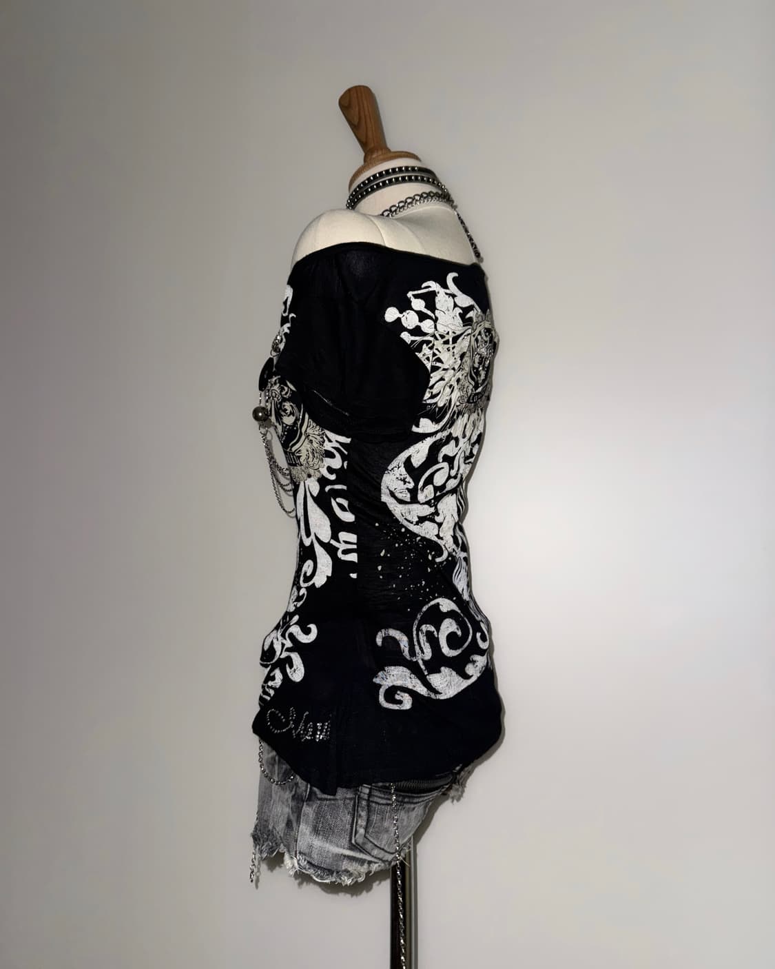 블랙 오리엔탈 반팔탑 상품이미지7