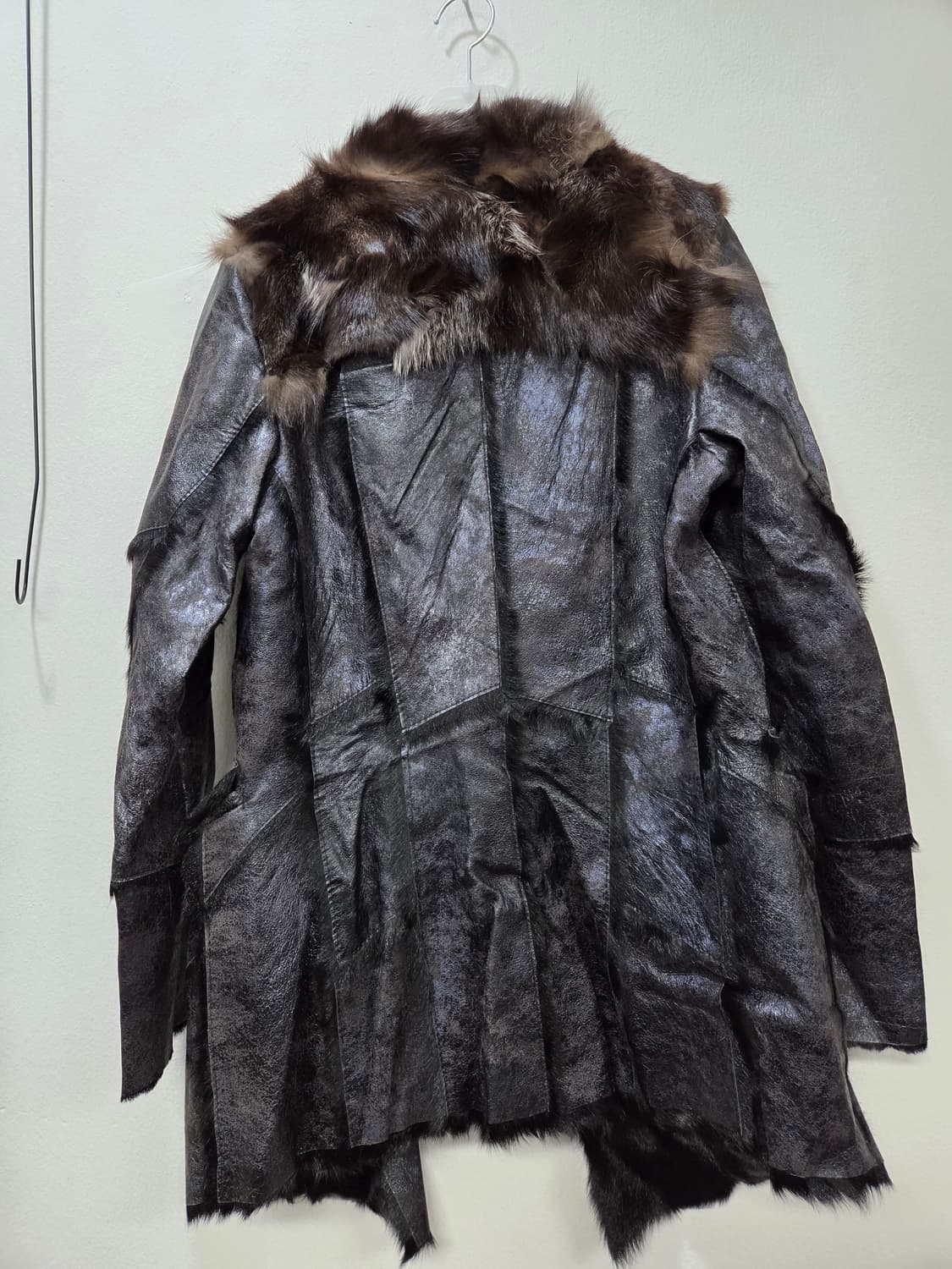 유니크.빈티지 폭스퍼 비지터블 가죽코트 상품이미지6