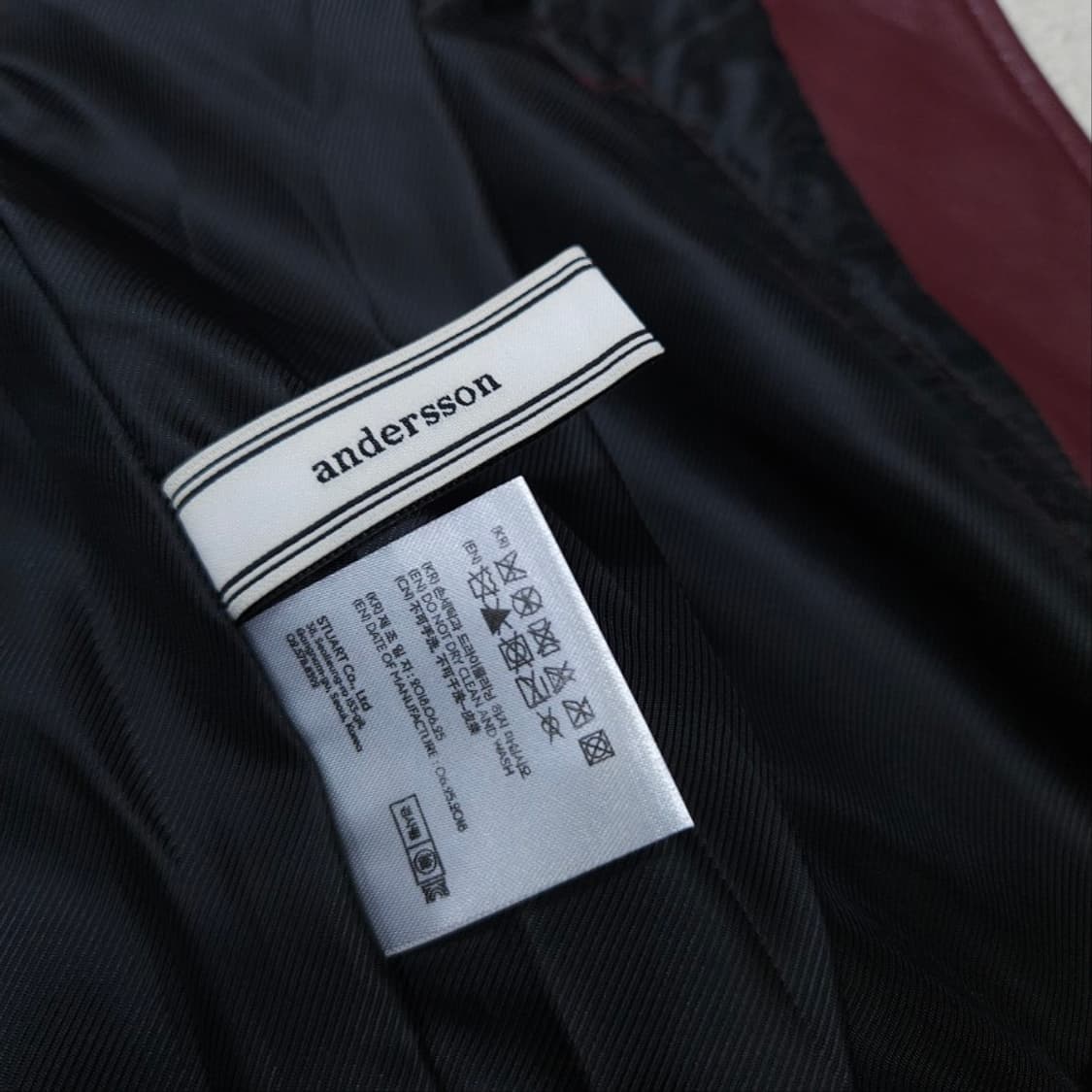 앤더슨벨 레더 스커트 S 버건디 상품이미지7