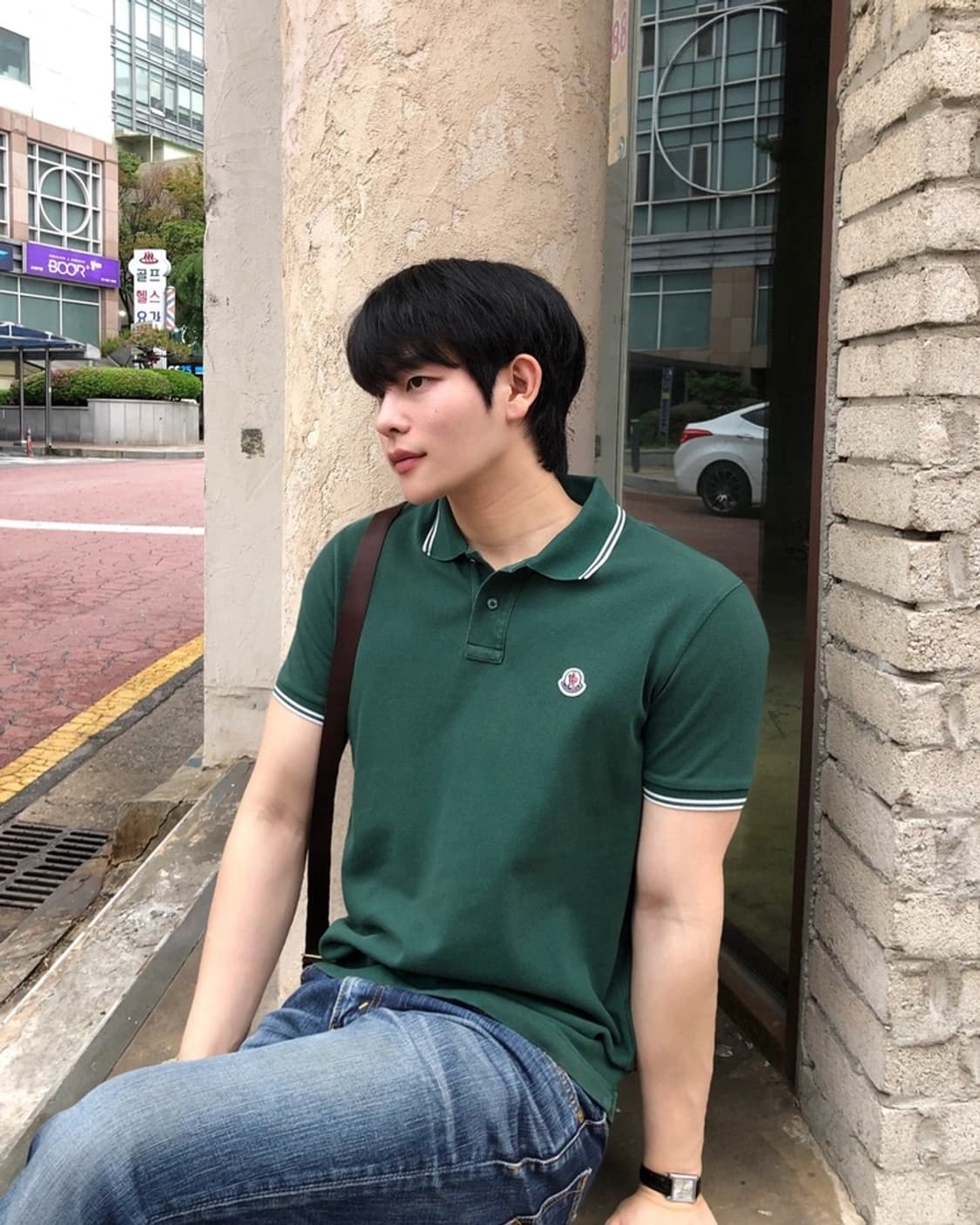몽클레어 정품 와펜패치 pk티 카키그린 상품이미지1
