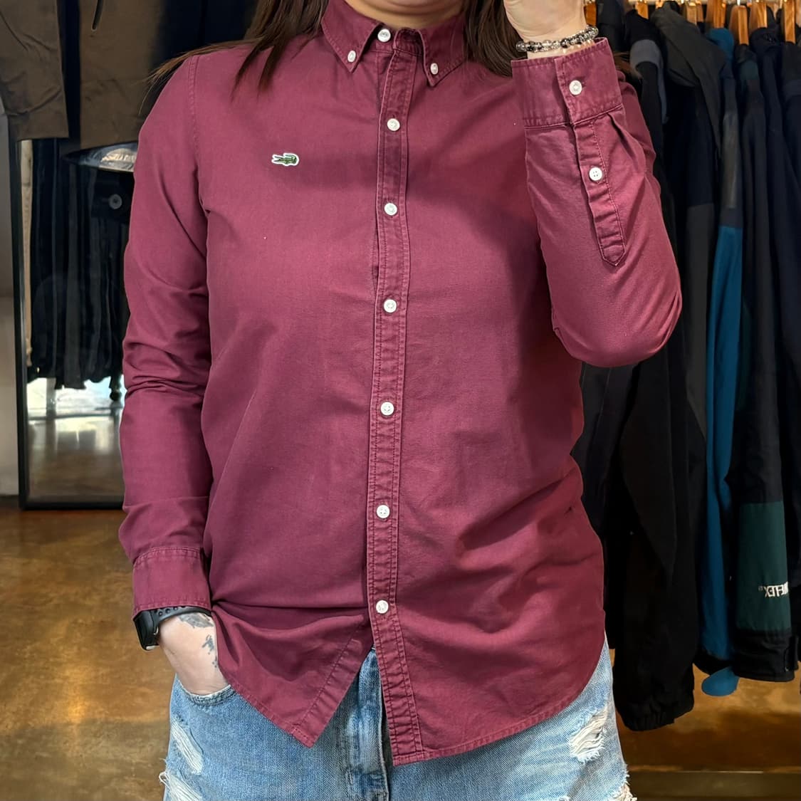 라코스테 버건디 셔츠 상품이미지1