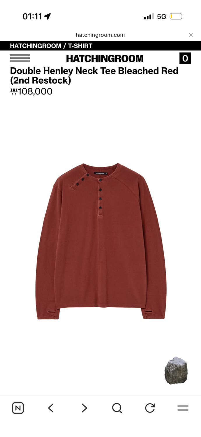 2) 해칭룸 더블 헨리넥 롱슬리브 상품이미지1