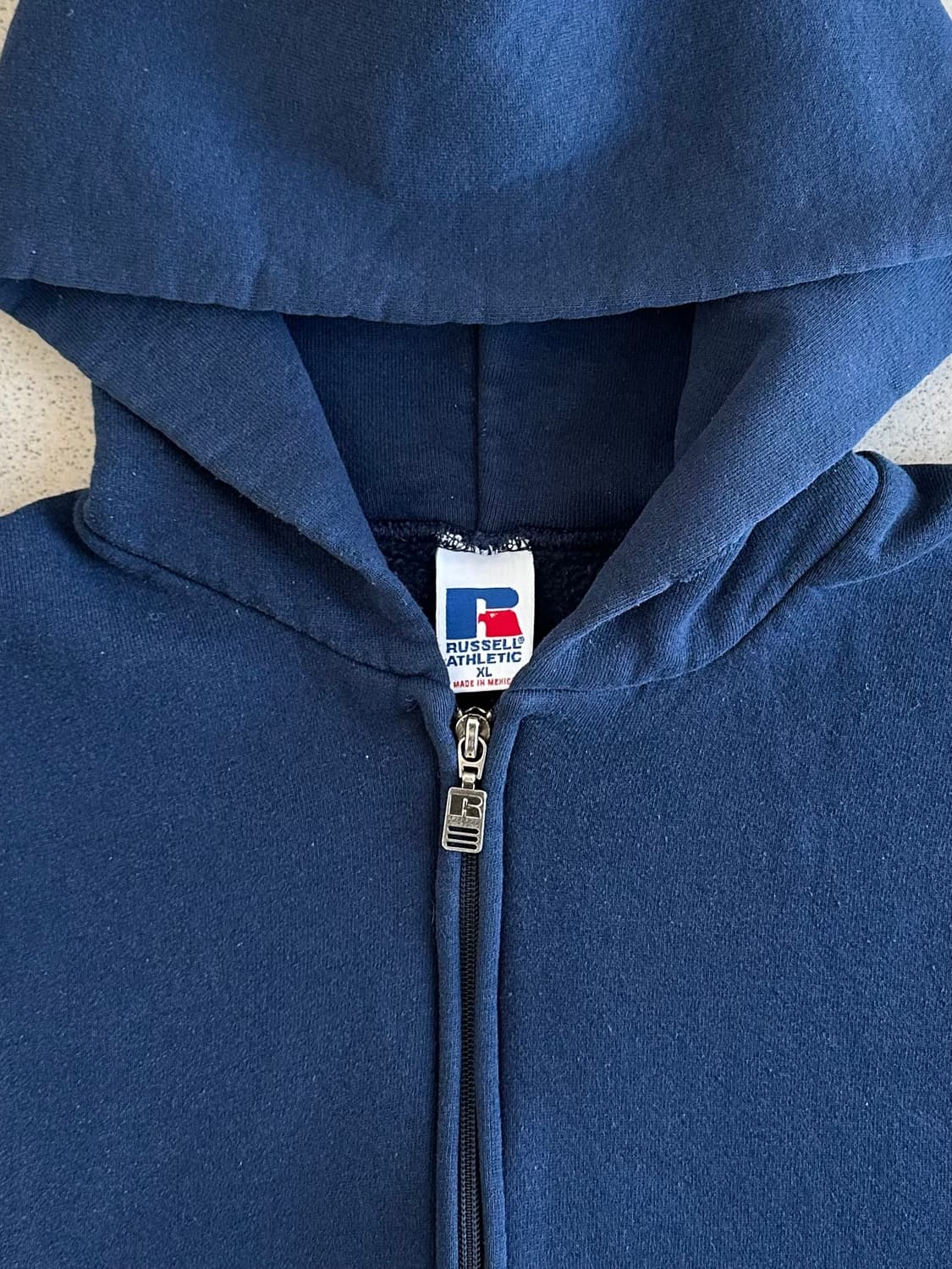 90s 빈티지 러셀 후드집업 네이비 XL 상품이미지8