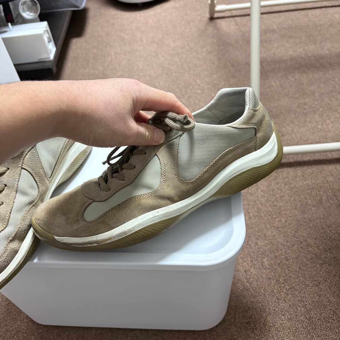 프라다 아메리카컵 베이지 스웨이드 uk9 275 상품이미지3