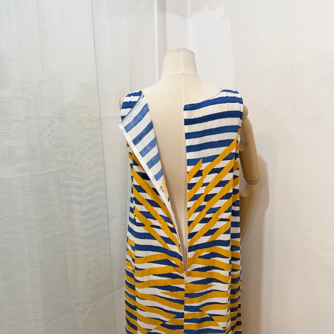 린넨 리넨 나시롱원피스 프린트 기하학 롱드레스 4456 상품이미지5