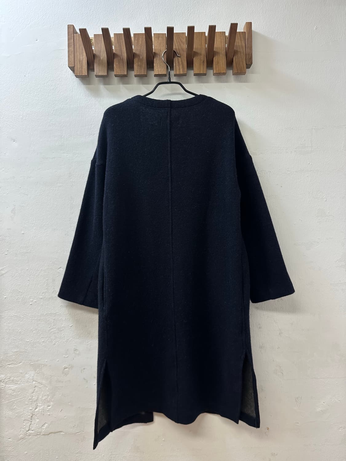 일본빈티지 Ray BEAMS 레이빔즈 울 블렌드 오픈 롱 코트 상품이미지5