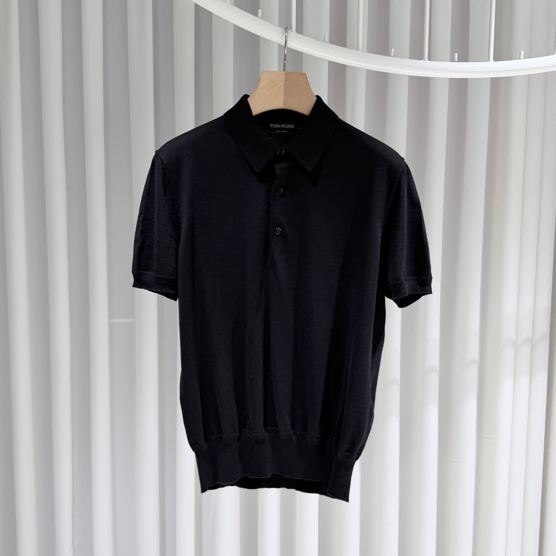 (A+/50) / 톰포드 코튼 폴로 카라 반팔 티셔츠 블랙 상품이미지1