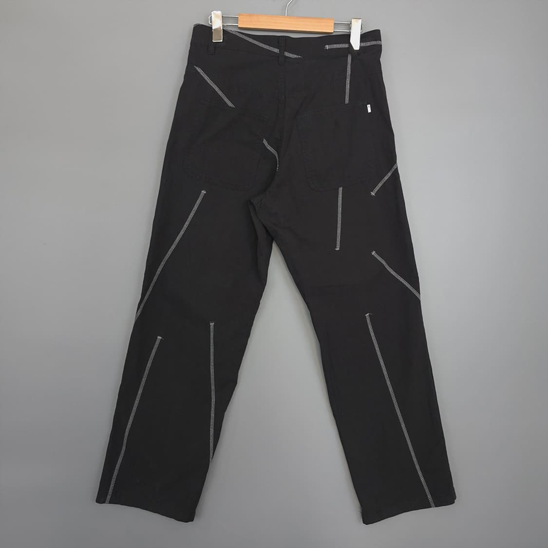 노매뉴얼 S.L PANTS 절개 배색 디테일 블랙 팬츠 M 상품이미지5