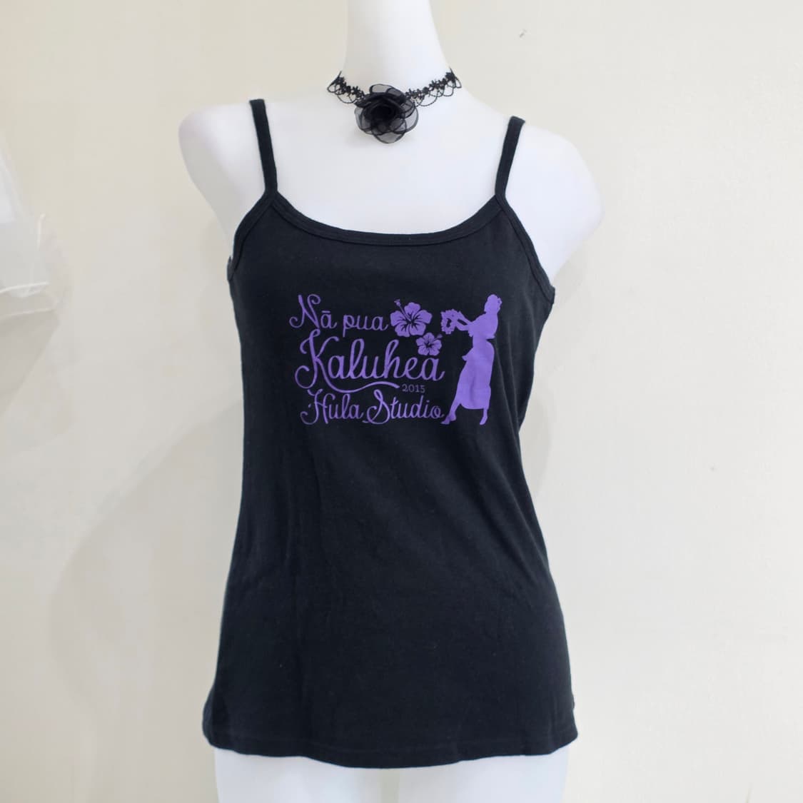 일본빈티지 알로하스탠다드)블랙x퍼플 히비스커스 모리걸 슬리브리스 민소매탑 상품이미지1