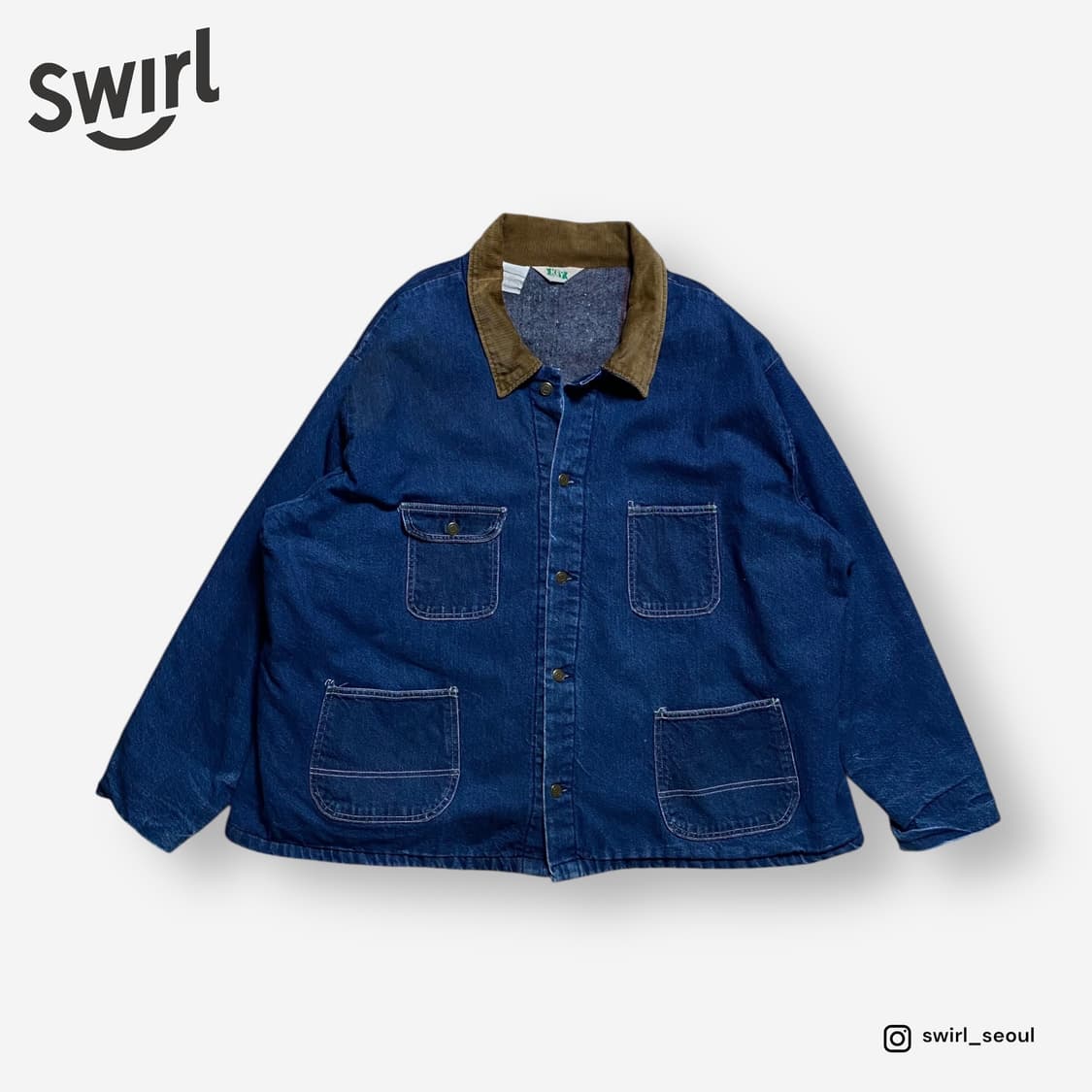 🌊”KEY“ Blanket Denim Chore coat 상품이미지1