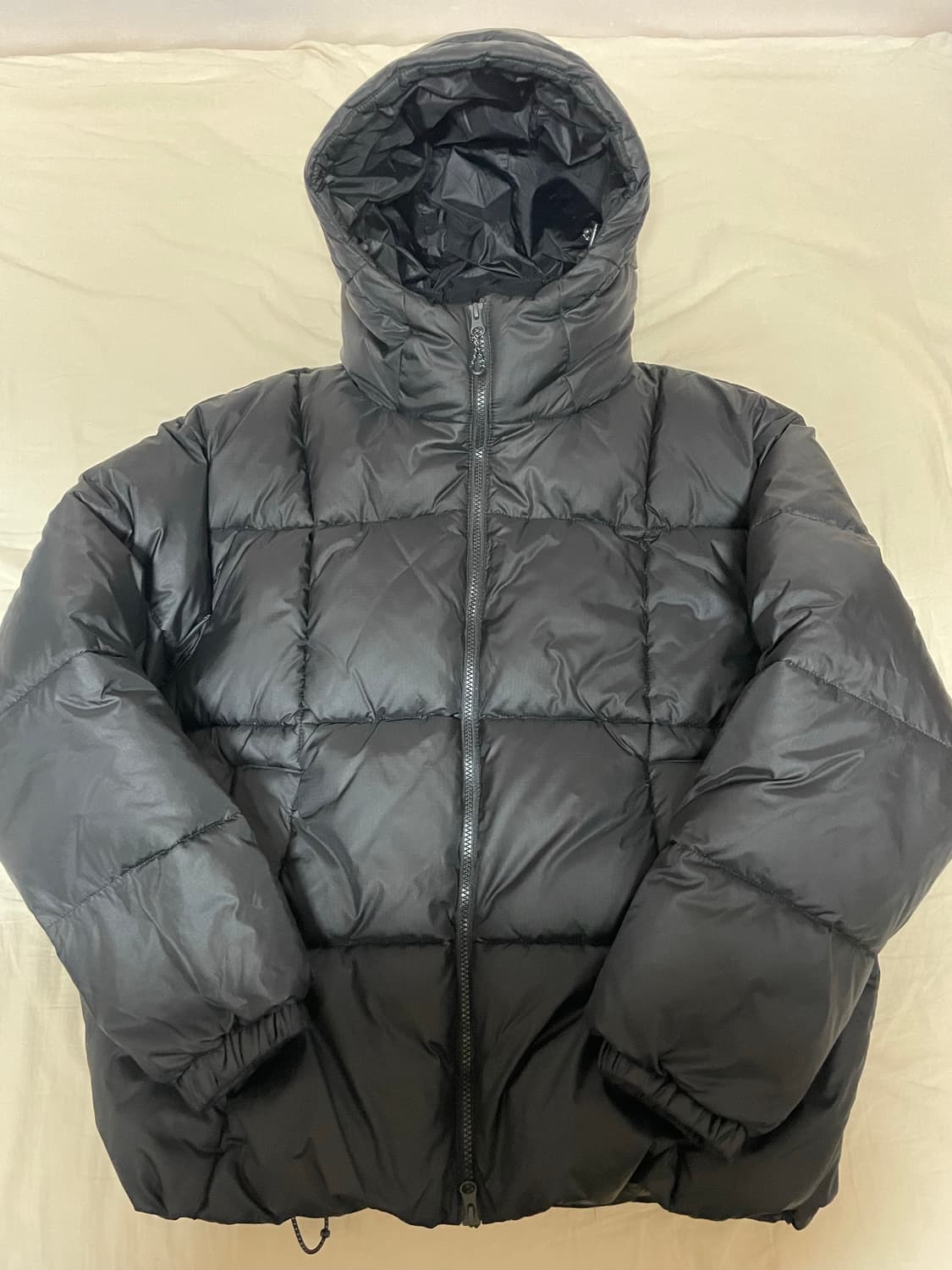 스파오 후드푸퍼 립스탑 패딩 블랙  상품이미지2