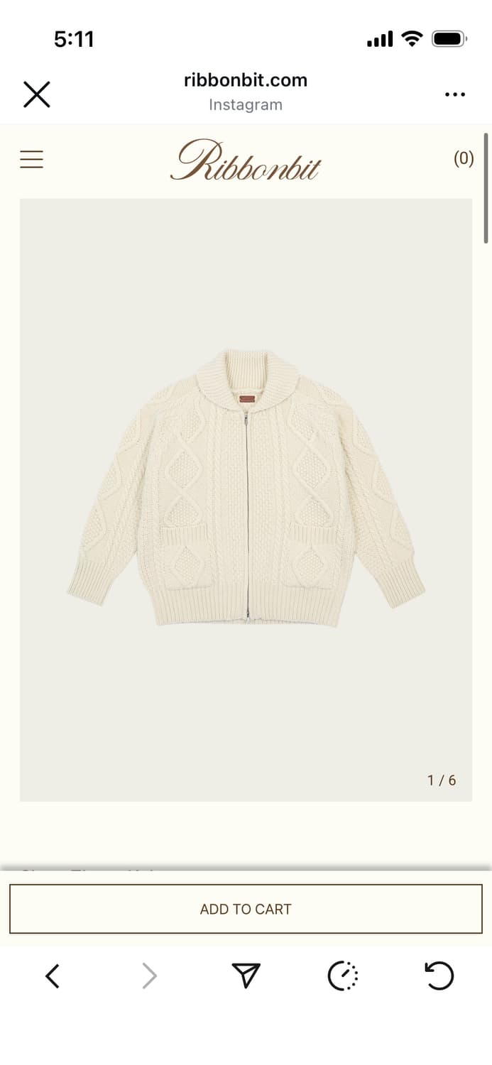 리본빛 집업 니트 상품이미지1