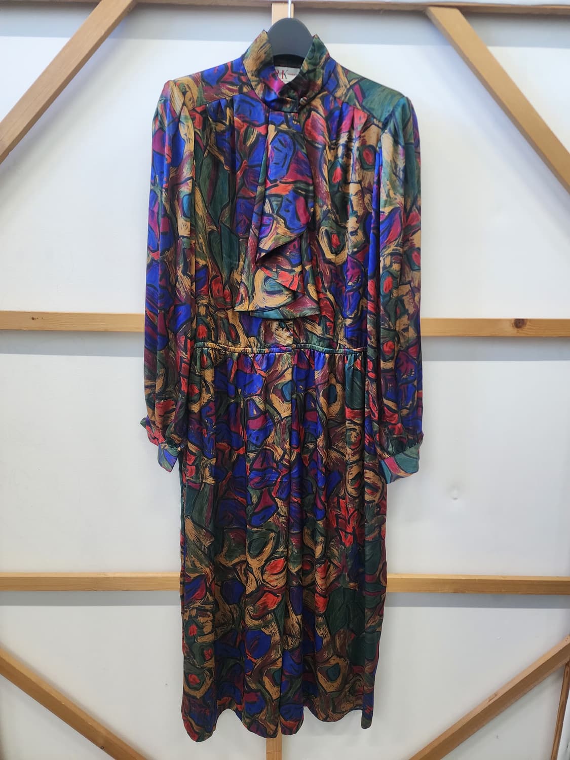 스카프 패턴 롱 원피스 상품이미지1