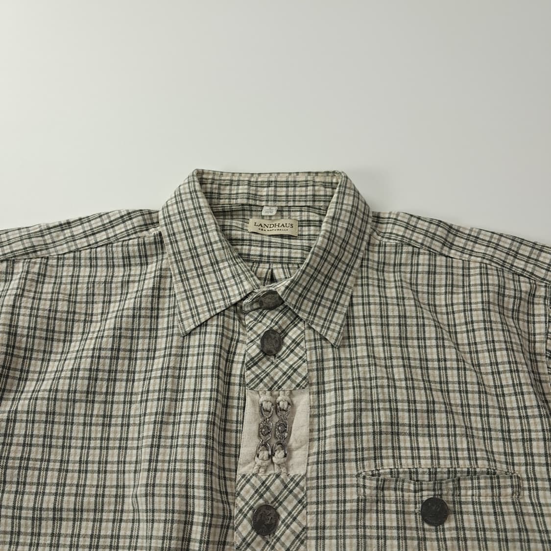 CK279 L 란트하우스 90s 트라흐텐 바바리안 반팔 알펜 셔츠 남방 상품이미지2