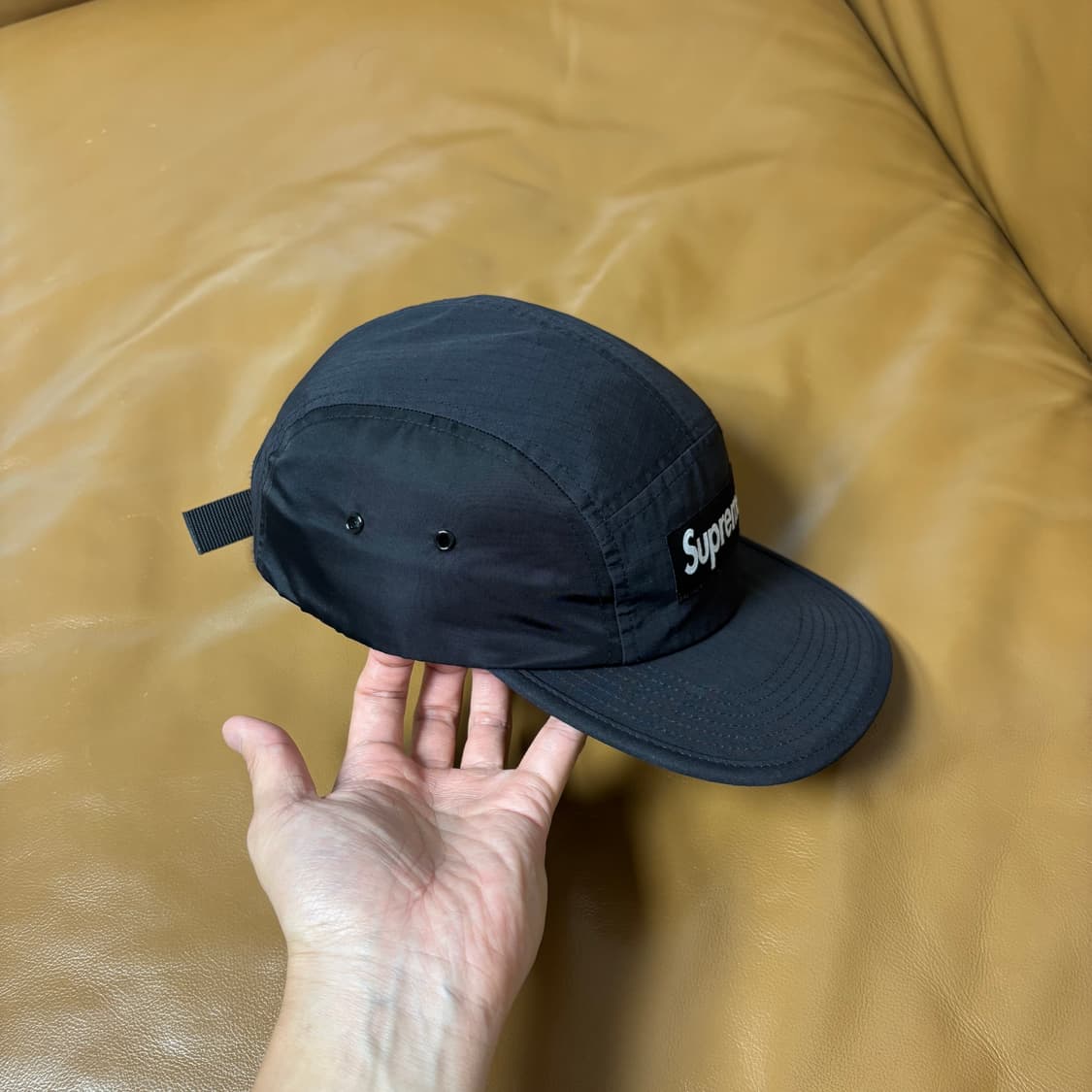 Supreme 슈프림 왁스드 립스탑 블랙 캠프캡 모자 (Black) 상품이미지3