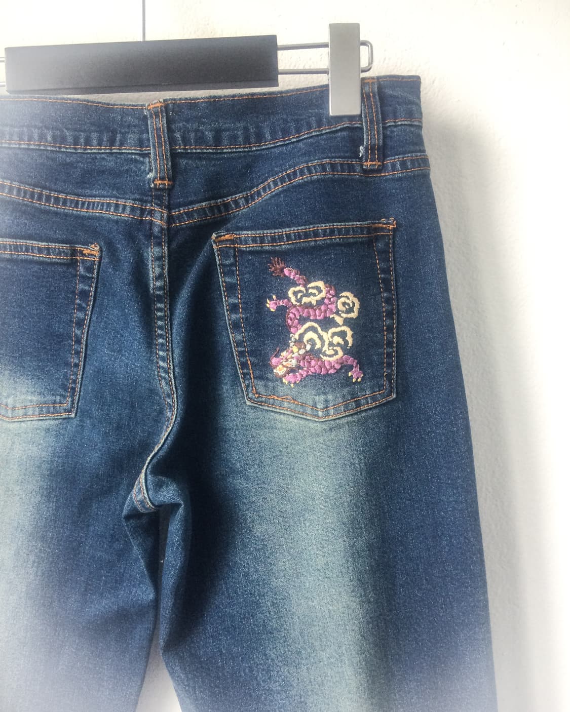 Dragon needle work point denim pants 상품이미지5