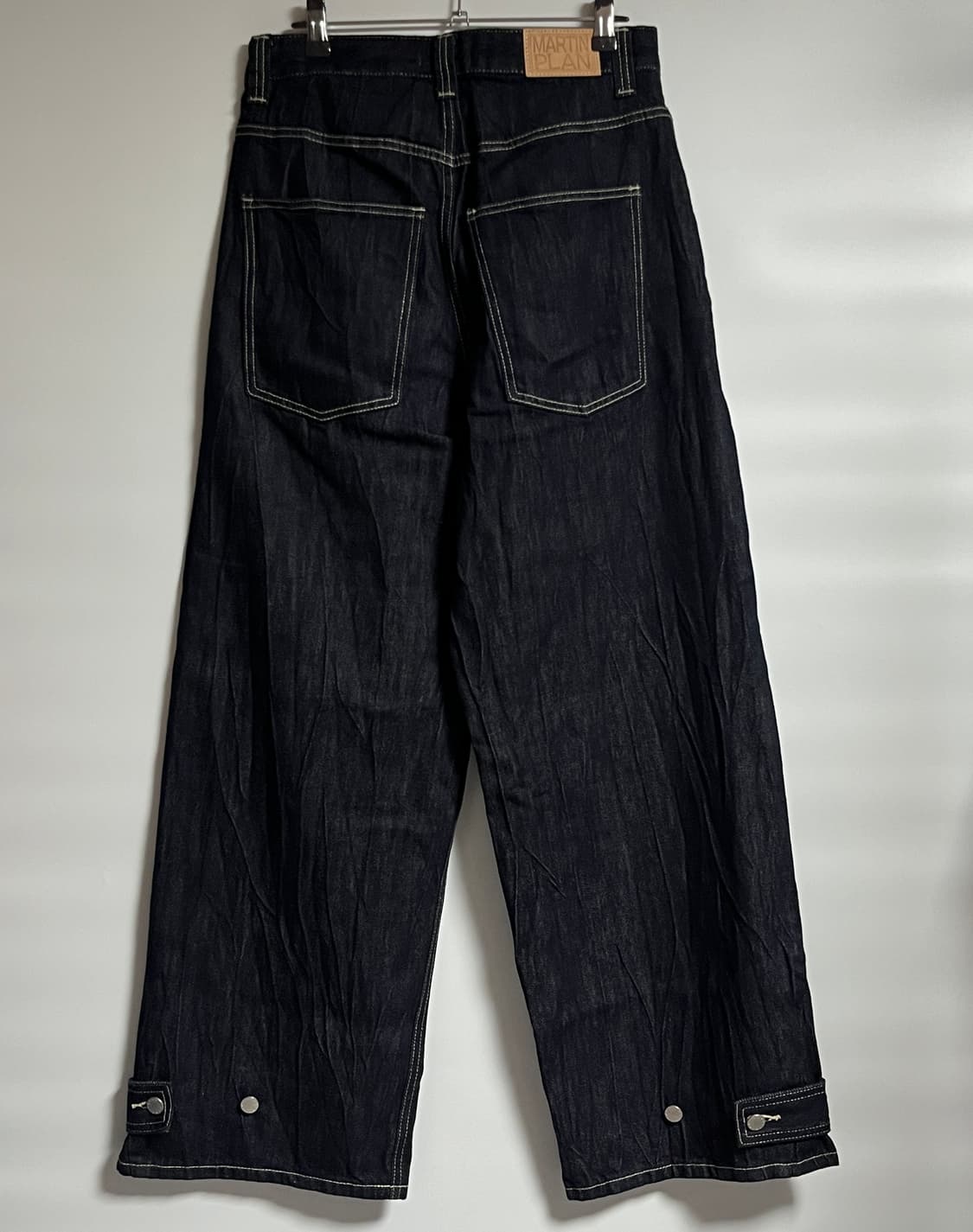 마틴플랜 더블니 캣워싱 와이드 생지 데님 팬츠 청바지 30 상품이미지7