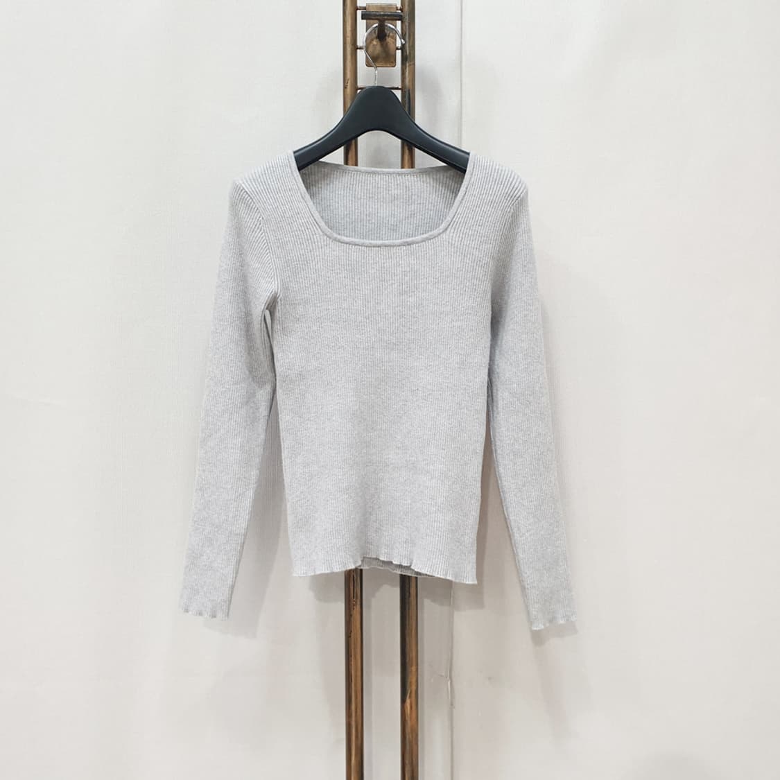 MONGDOL몽돌 스퀘어넥 골지 니트 탑 상품이미지1