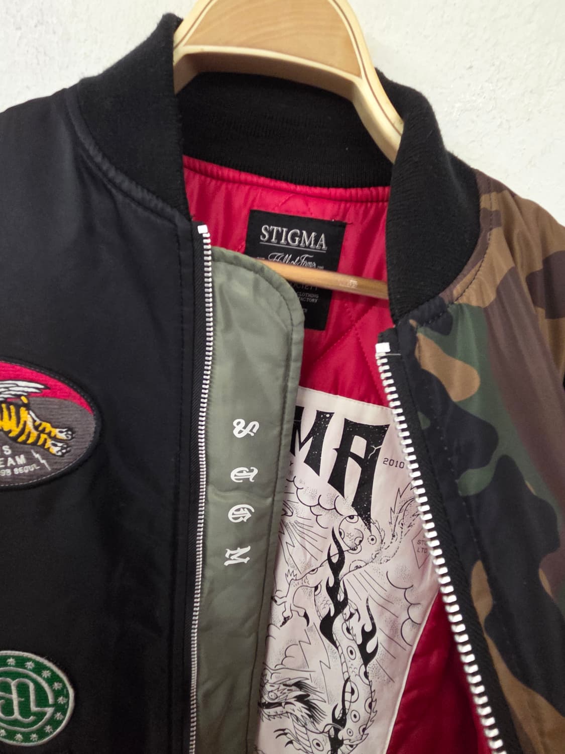 스티그마 바토스 소사이어티 패치 봄버 자켓 라지 상품이미지7