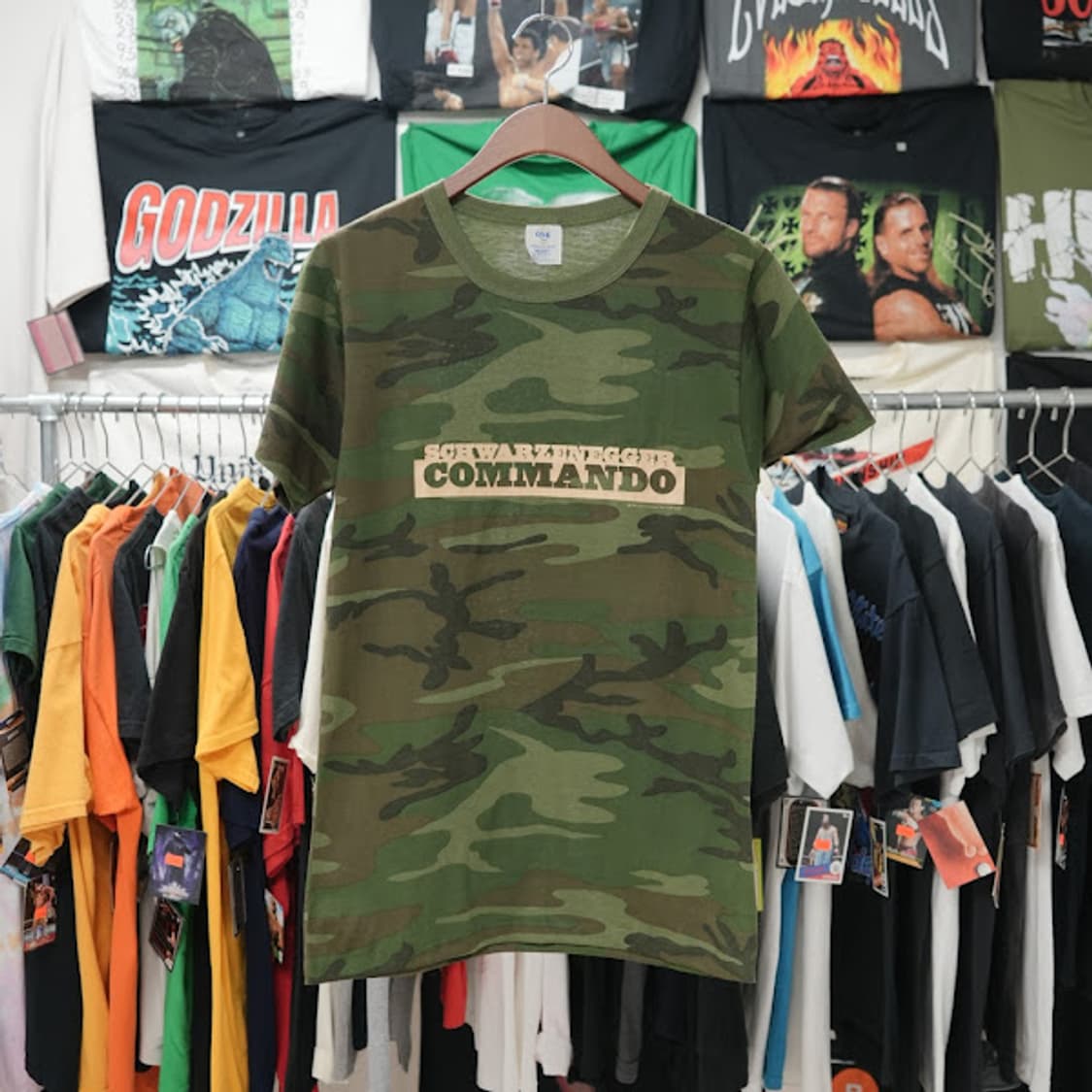 1985년 빈티지 싱글 스티치 영화 Commando 프로모 티셔츠 상품이미지2
