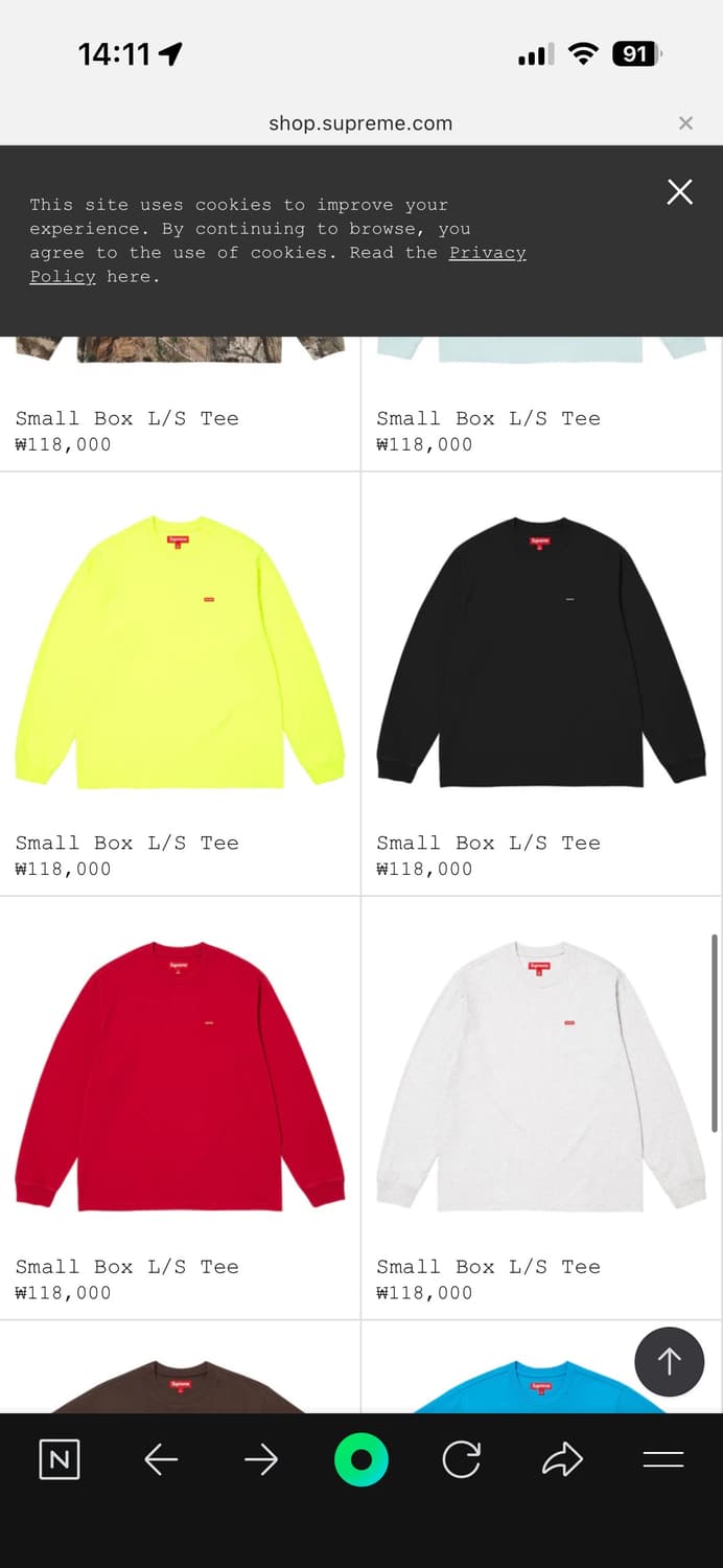 슈프림 스몰박스 롱슬리브 티셔츠 상품이미지2