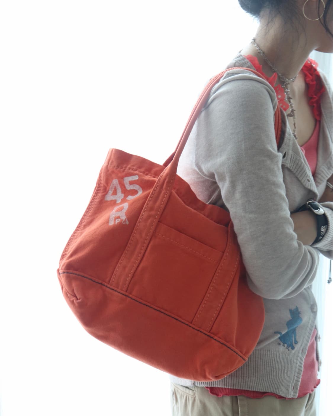 [45rpm] Orange Logo Tote Bag 상품이미지2
