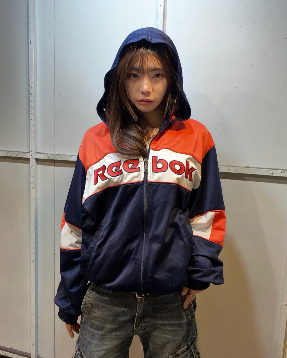 90s REEBOK jersey hood zip-up 상품이미지1