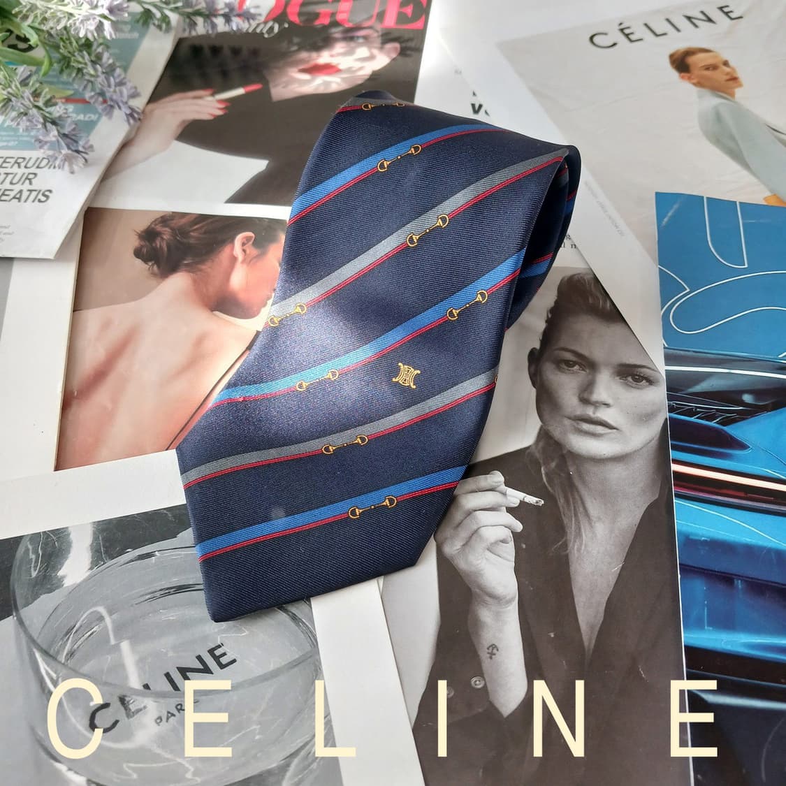 셀린느 실크 스트라이프 트리오페 넥타이 8.4cm A~B등급 A19492 상품이미지1
