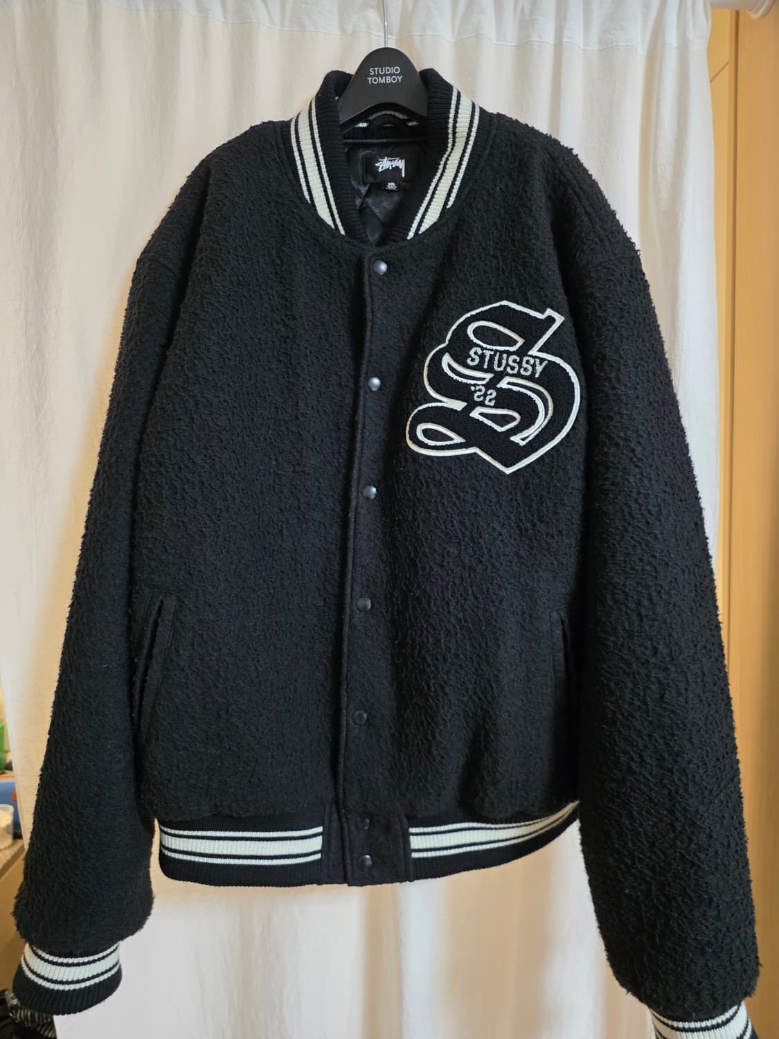 스투시 카센티노 울 바시티 자켓 블랙 상품이미지1