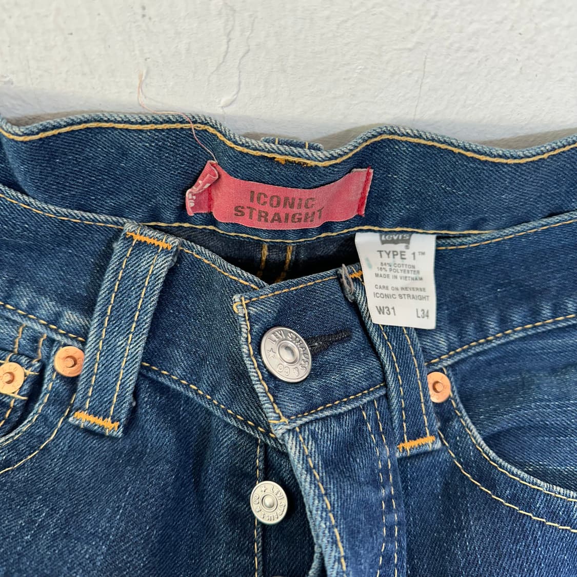 31 리바이스 타입1 진청 아이코닉 스트레이트 버튼플라이 데님팬츠 상품이미지5