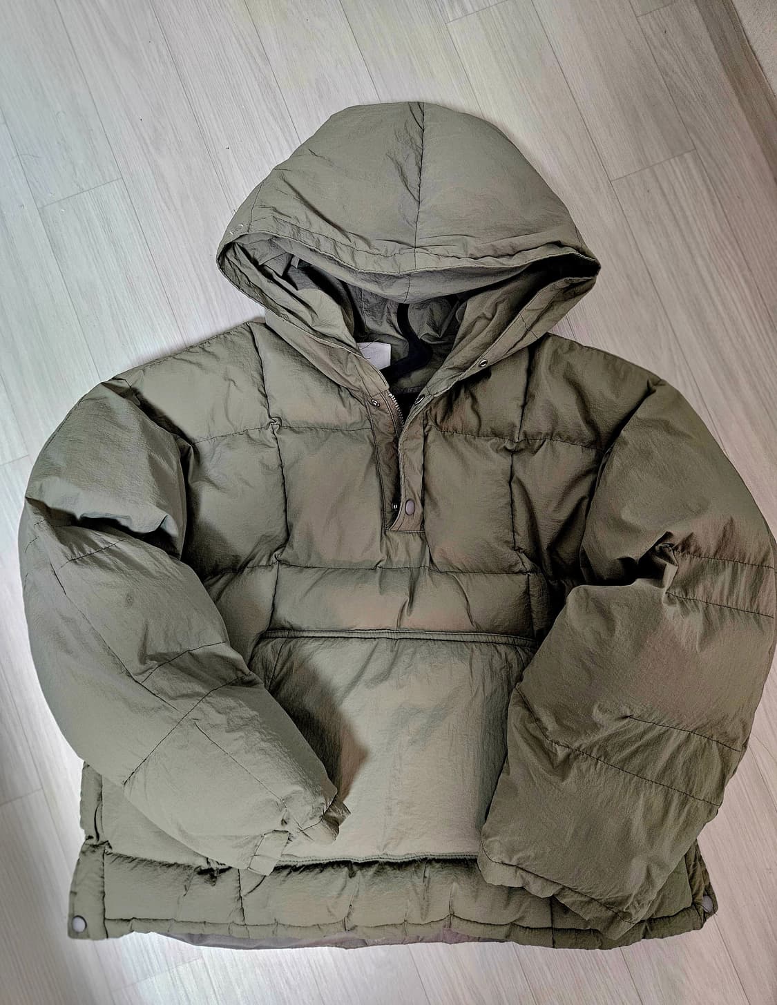 and.como 아노락 패딩 점퍼 카키 상품이미지3