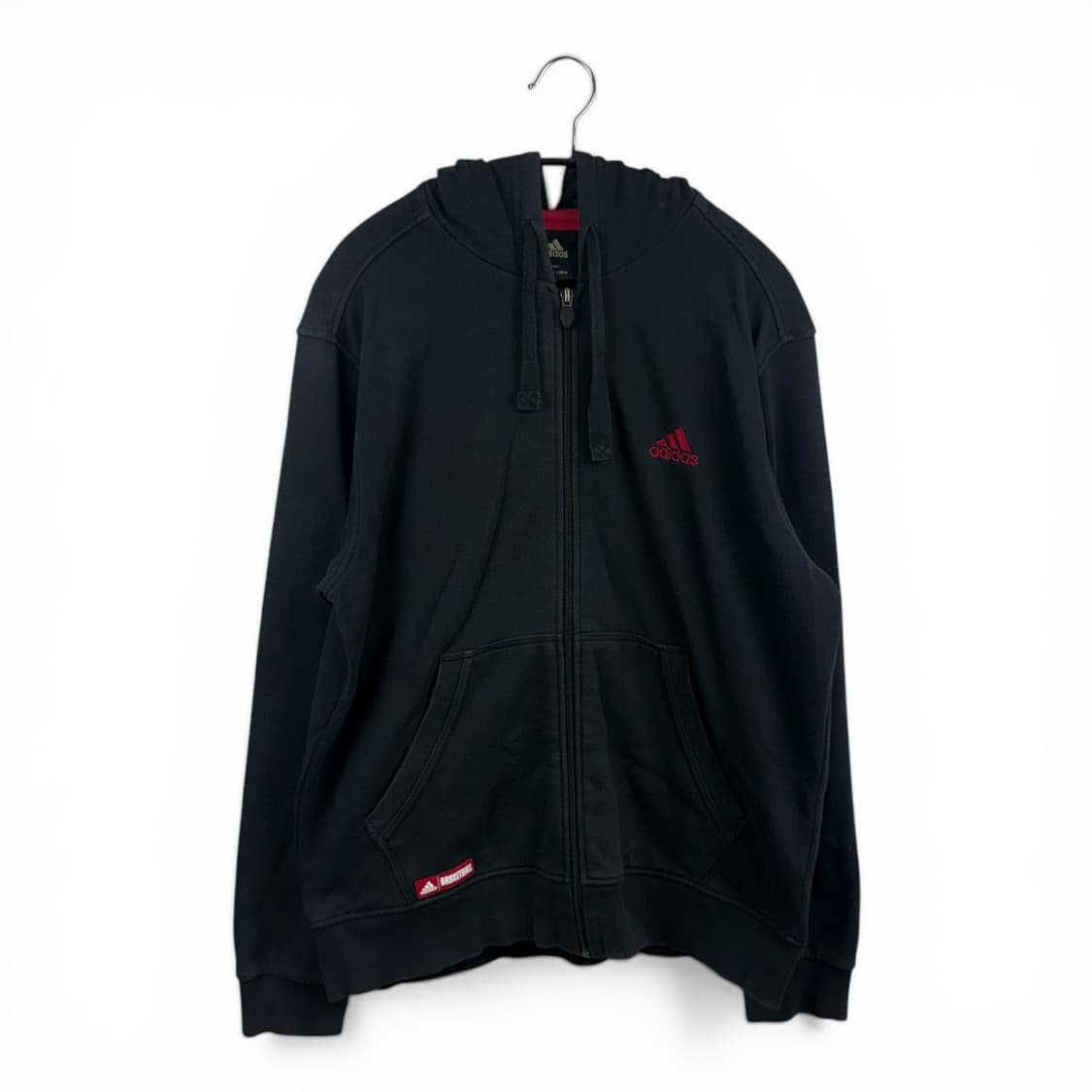 (100) 아디다스 배스킷볼 백로고 후드집업 블랙 상품이미지1