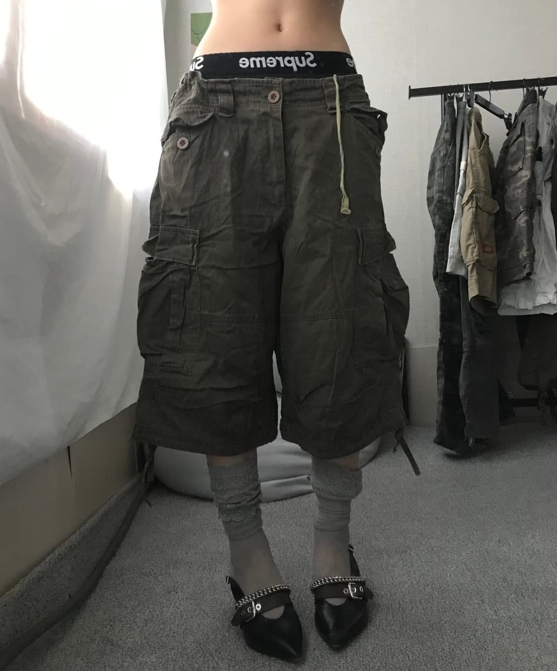 브라운 와이드핏 버뮤다 팬츠 상품이미지3