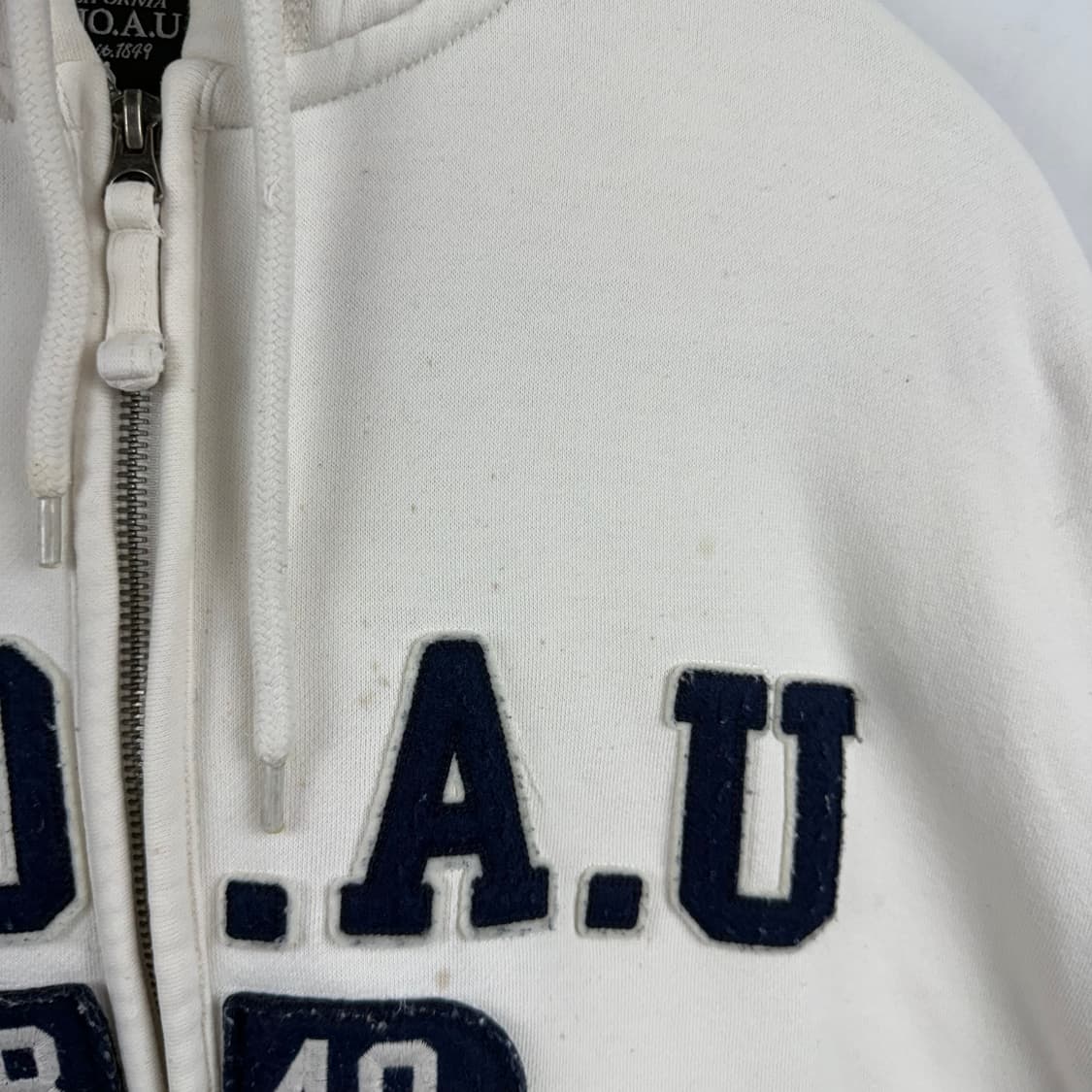 (S) 후아유 패치로고 후드집업 이이보리 상품이미지4