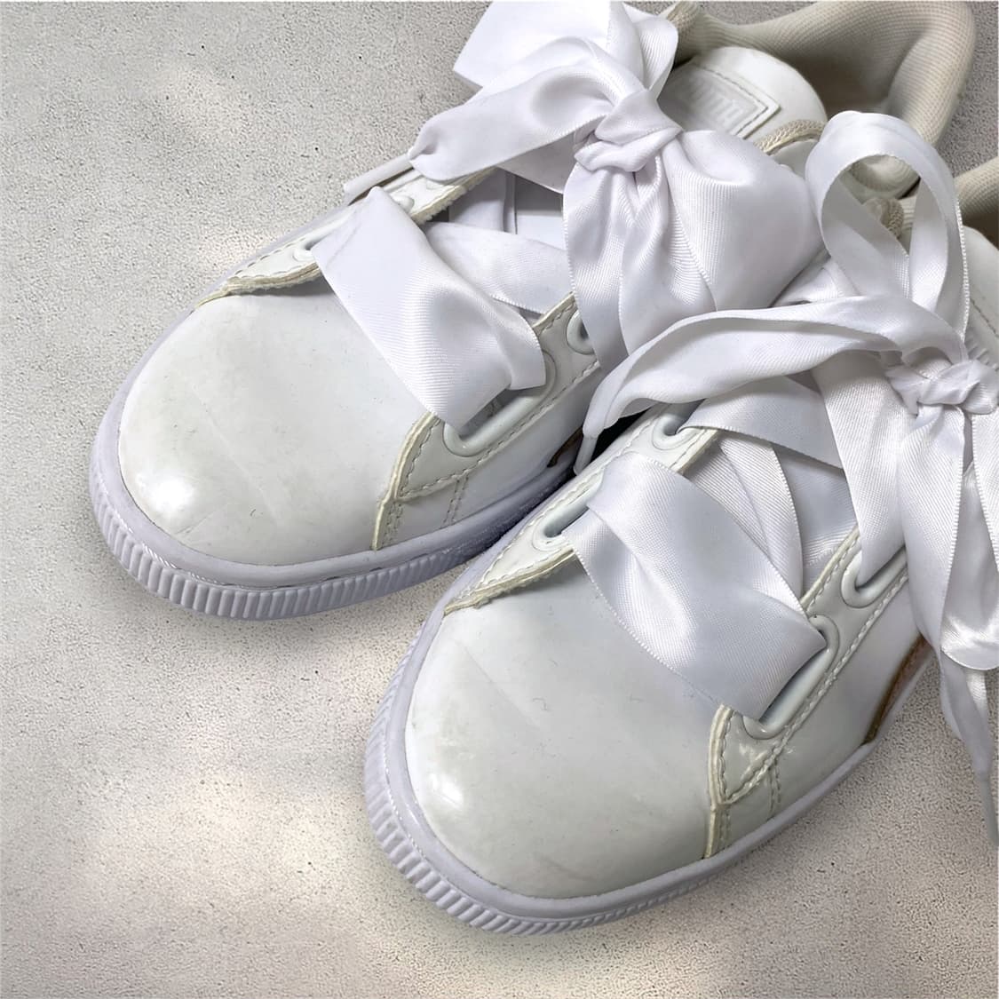 [235] 푸마 바스켓 패턴 리본 스니커즈 화이트/핑크 (No.550) 상품이미지10