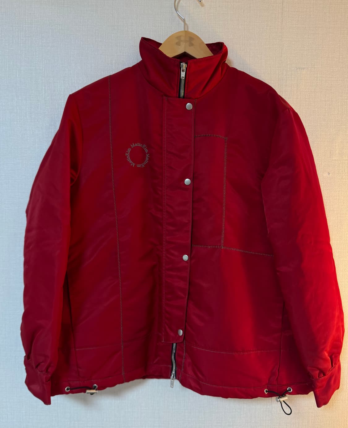 [F]MATIN KIM 마뗑킴 스티치 코팅 점퍼 자켓 레드 상품이미지1